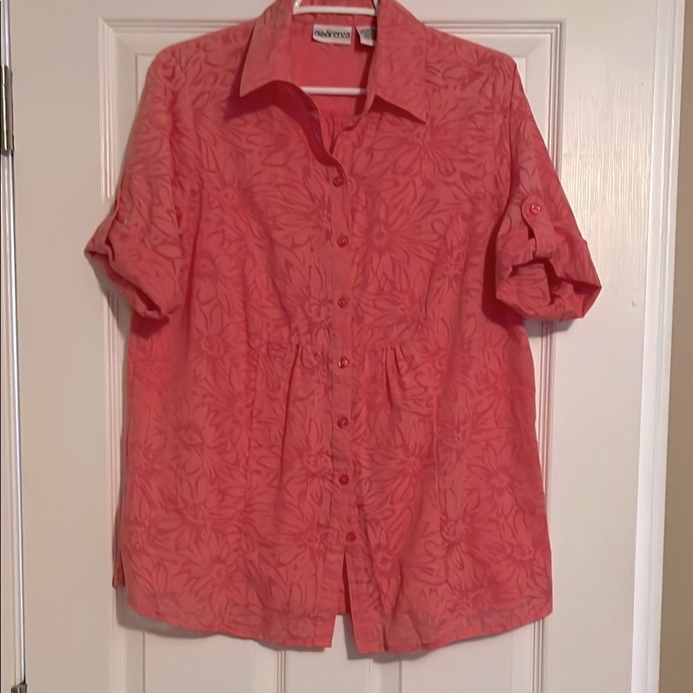 Apparenza Pink Button Down Shirt with Notched Collar
